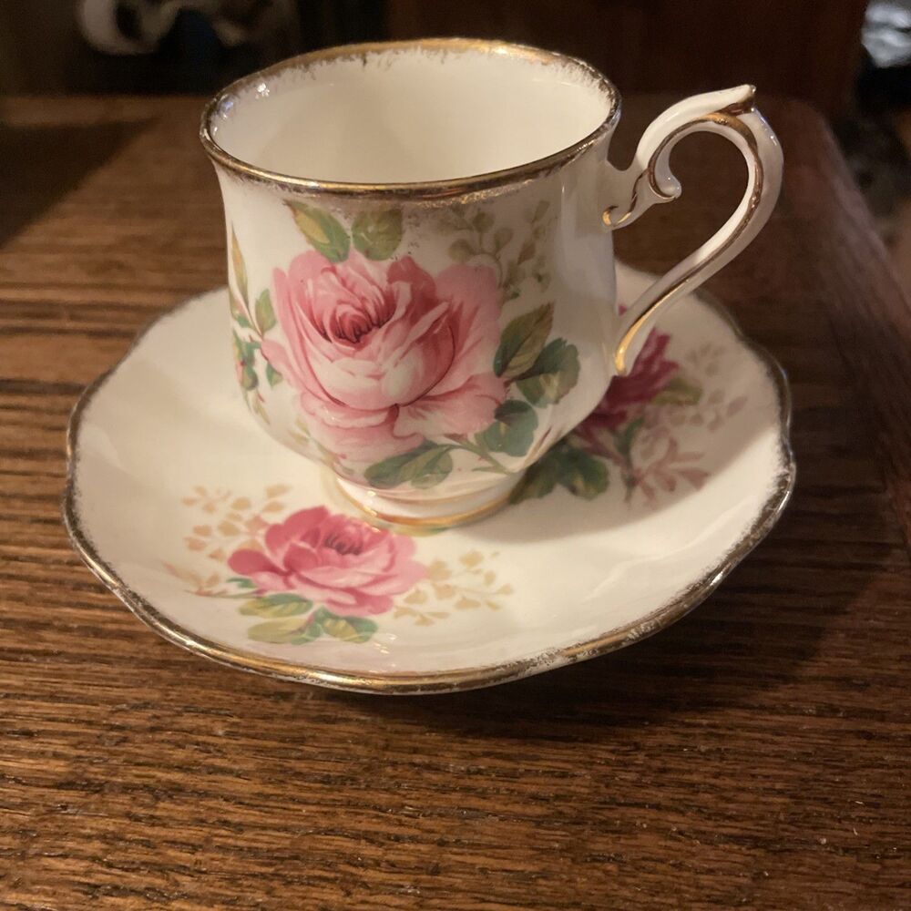 Royal Albert American Beauty Coffee Demitasse Cup & Saucer